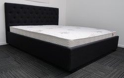 Products: Queen black upholstered bed &. Pocket spring mattress