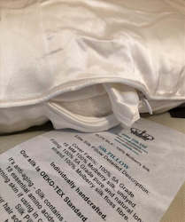 Bed wholesaling: Silk Pillow NZ MADE  - Filled With Silk Floss - 100% Silk Cover