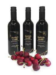 Fruit - fresh: Three bottles of award-winning Ruby's Gold Fortified Cherry Wine - with free delivery