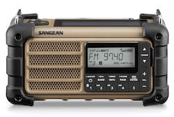 Sangean MMR-99DT Multi powered tramping, camping, outdoor emergency radio with torch and battery bank. Desert Tan