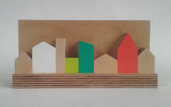 Carpentry, joinery - on construction projects: Zero Waste Multi Coloured Skyline in Plywood
