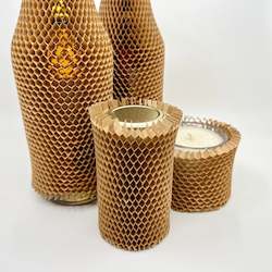 Paper wholesaling: Paper Honeycomb Bottle Wrap 35cm x 10mm (5x sample)