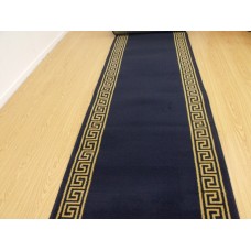 Floor covering: Modern design runner blue &. Brown Width-80cm x length-cut to order