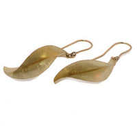 Jewellery manufacturing: Handcrafted Gold Autumn Leaf Earrings Jens Hansen