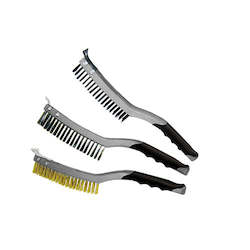 AmPro T12813 Wire Brush with Scraper Stainless Steel 3 Row