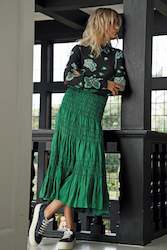 Trelise Cooper: Trelise Cooper : Scunchie Bar Skirt. Green.