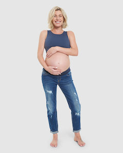 Products: Baxter Boyfriend Maternity Jeans – Indigo Fade – 3 Bears Maternity
