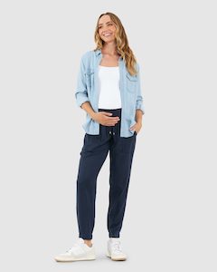 Tencel Off Duty Maternity Pant – Navy – 3 Bears Maternity