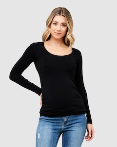Organic LS Maternity Tube Top – Black – 3 Bears Maternity