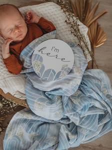 Organic Muslin Wrap – Blue Eventide – 3 Bears Maternity