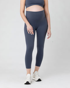 Tempo Maternity Crop Legging – Blue Steel – 3 Bears Maternity