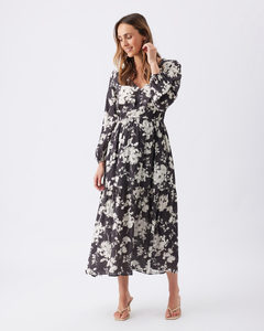 Products: Drew Nursing & Maternity Maxi Dress – Black/White – 3 Bears Maternity