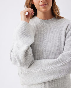 Products: Starci Cable Maternity Knit – Silver Marle – 3 Bears Maternity