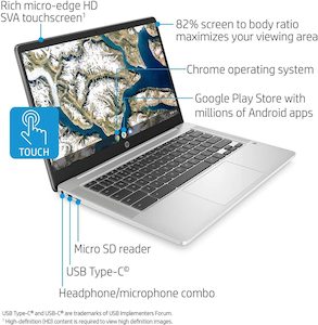 All Chromebooks: New HP Chromebook 4GB 128GB 14 Touch Screen SILVER