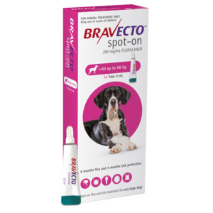 Products: Bravecto Spot on for Dogs: >40kg-56kg