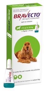 Products: Bravecto Spot on for Dogs: 10-20kg