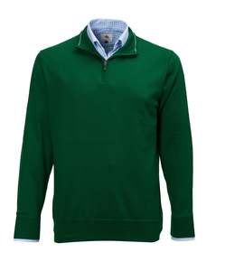 Products: Harvey Zip Neck Merino Knit - Green Online 3 Wise Men NZ