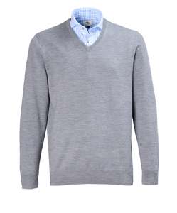 Products: Fisher V Neck - Grey Marle Online 3 Wise Men NZ