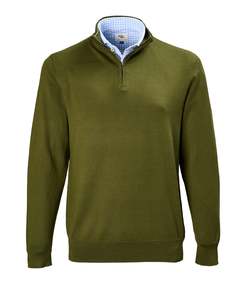 Products: Harvey Zip Neck Merino Knit - Deep Army Online 3 Wise Men NZ