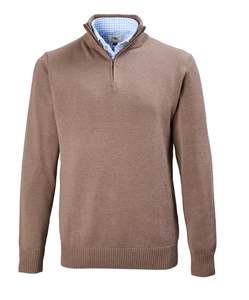 Products: Victor Zip Neck Wool Knit - Latte Online 3 Wise Men NZ