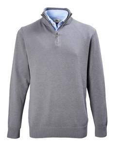 Products: Victor Zip Neck Wool Knit - Grey Online 3 Wise Men NZ