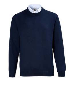 Cam Crew Neck Wool Knit - Navy Online 3 Wise Men NZ