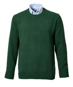 Products: Chester Crew Neck Wool Knit - Green Online 3 Wise Men NZ
