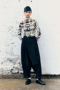 Rory William Docherty: Rory William Docherty - Crushed Long Sleeve Turtle Neck White Multi