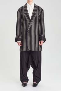 Rory William Docherty: Rory William Docherty - Love Bound Jacket Black/Ecru Stripe