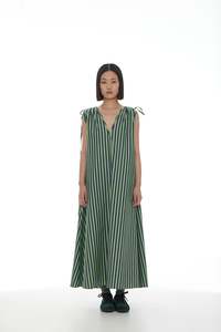 Frockstar Favourites: Ricochet - Armadi Dress Lime Green + Purple Stripe