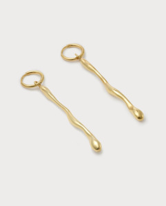 Jane Eppstein: Jane Eppstein - Gravity Earrings (Pair) Gold Plated