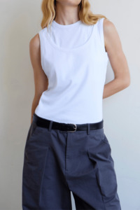 Commonplace: Commonplace Essentials - Millie Double Layer Tank White/White