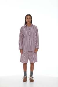 Ricochet: Ricochet - Linley Short Light Pink + Plum Stripe
