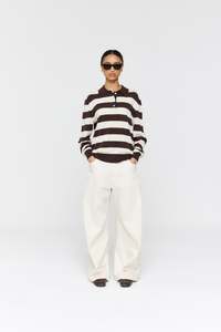 Ricochet: Ricochet - Noe Polo Brown/Cream Stripe