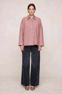 Marle - Edie Shirt Rosewood Stripe