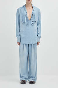 Rory William Docherty: Rory William Docherty - Painters Chambray Work Shirt Indigo Sky