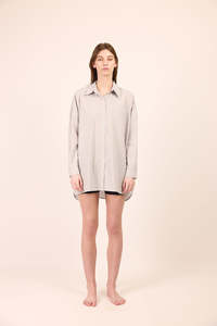 Pharlain: Pharlain - Billie Shirt Blue/Tan Stripe