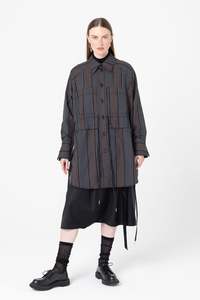 Company Of Strangers - Facts Shirtdress Black/Cacao