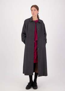 Daylight Moon: Daylight Moon - Famous All Over Duster Coat Grey Wool