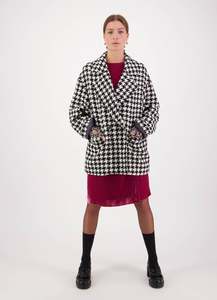Daylight Moon - Already There Jacket Black & White Houndstooth