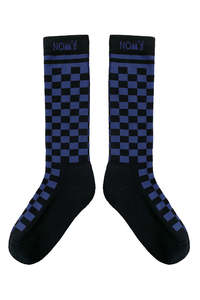 Frockstar Favourites: Nom D - Checkerboard Socks Black/Blue