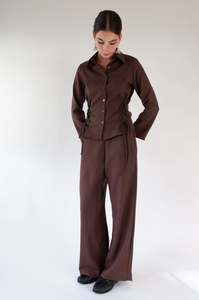 Ovna Ovich - Painter Pants Cocoa Pinstripe