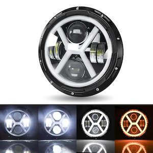 7" Round LED Headlight with Halo Angel Eyes