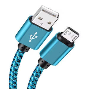 Charger Cable for Samsung Phones & Tablets (Blue), Type B (Micro USB) - 1m