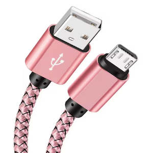 Charger Cable for Samsung Phones & Tablets (Rose Gold), Type B (Micro USB) - 2m