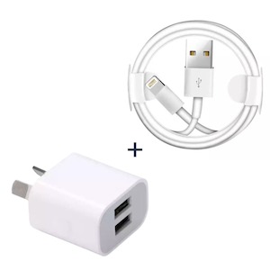 Apple Cables: Iphone Charger Cable (1m) & Wall Plug (NZ / AUS)