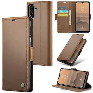 Viewing: Samsung Galaxy A26 5G CaseMe Retro Wallet Case [Brown]