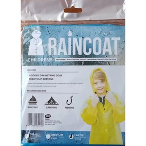 Survival: Children’s Raincoat With Drawstring Hood, Buttons & Sleeves