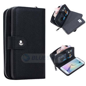 Samsung S6 Edge Case Zipper Wallet (Black)