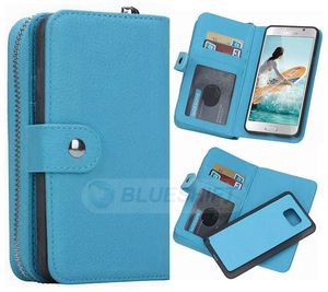 Samsung Galaxy S6 Series Cases: Samsung S6 Case Zipper Wallet (LightBlue)
